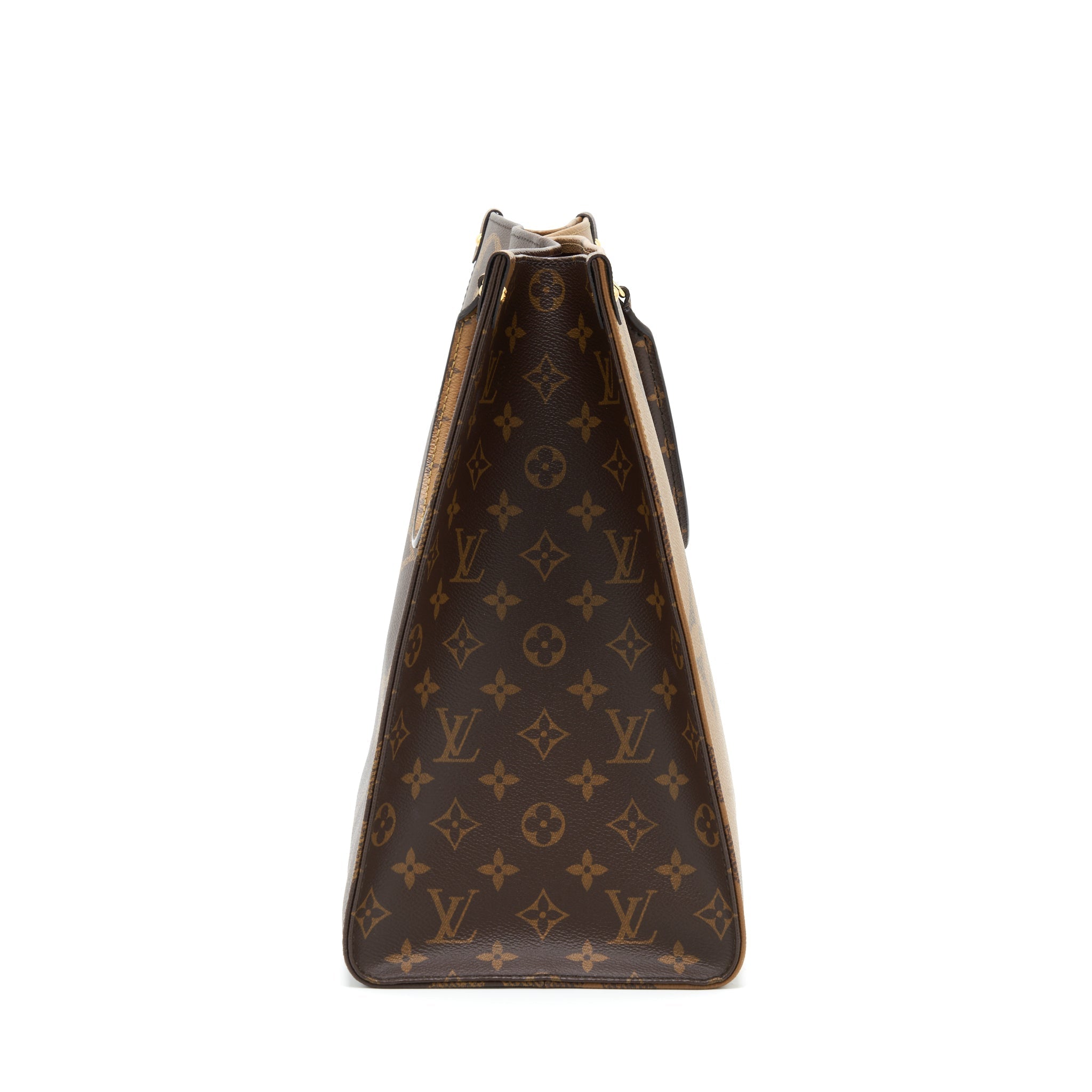 LOUIS VUITTON ON THE GO GM MONOGRAM REVERSE CANVAS GHW