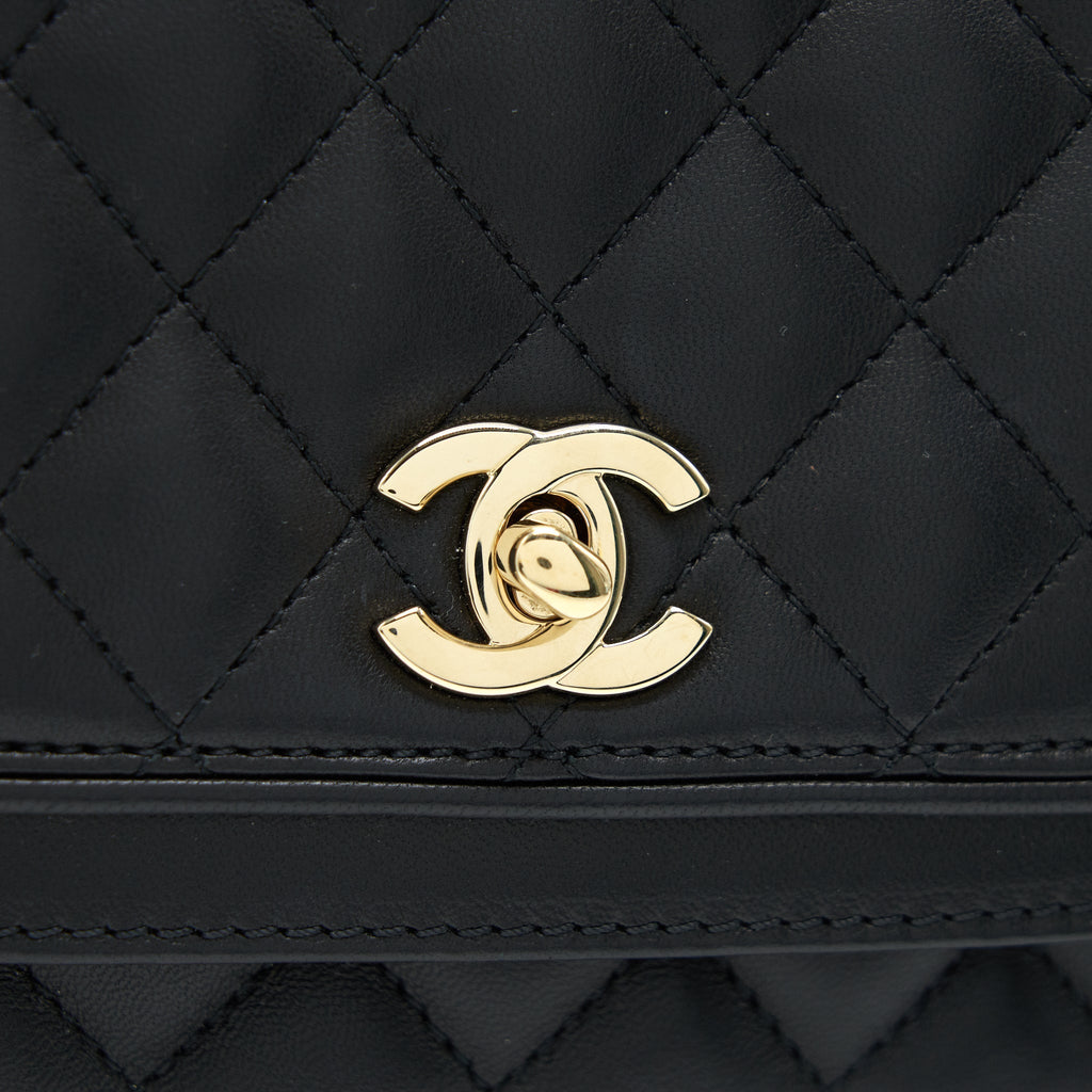 CHANEL SQUARE FLAP BAG LAMBSKIN IN BLACK GHW
