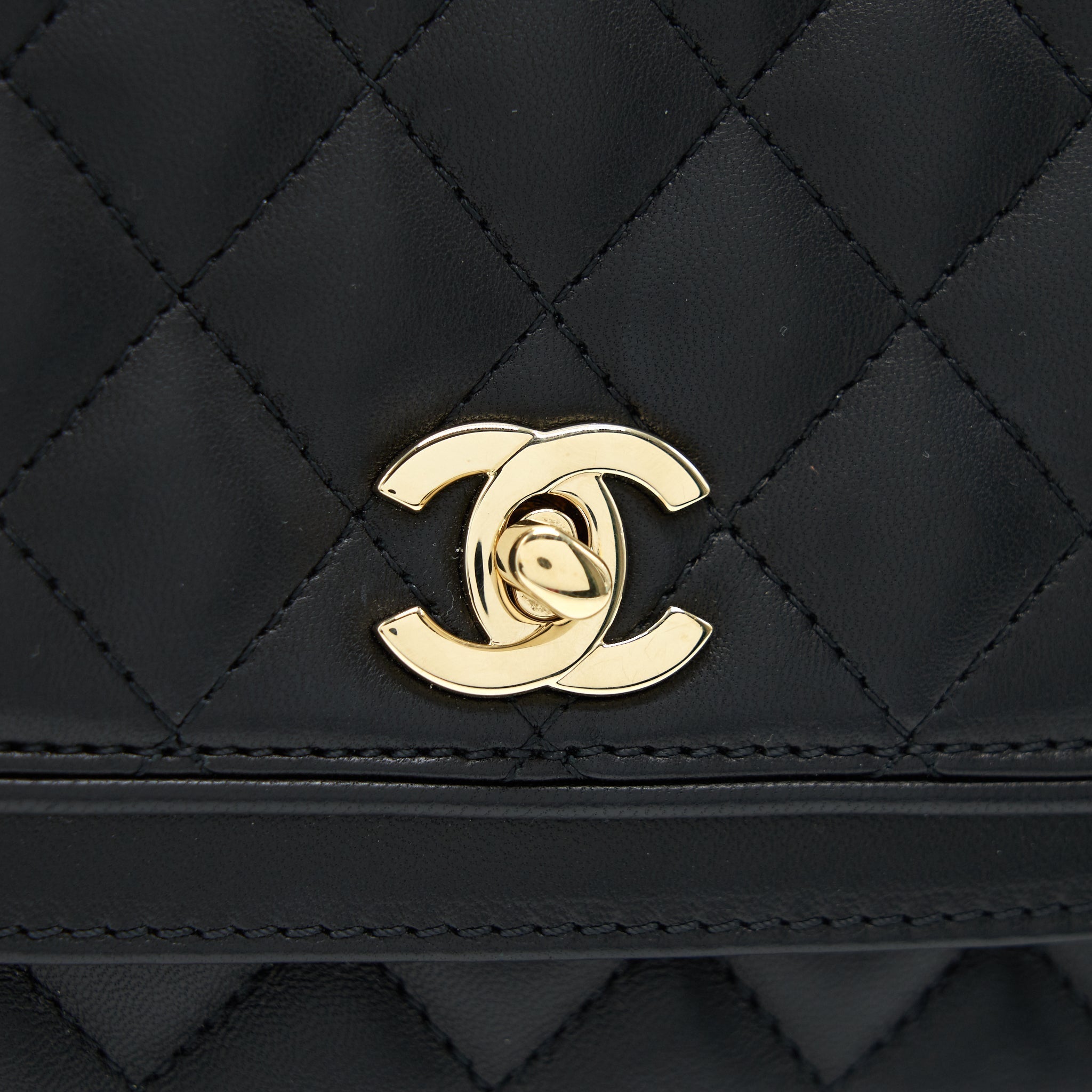 CHANEL SQUARE FLAP BAG LAMBSKIN IN BLACK GHW
