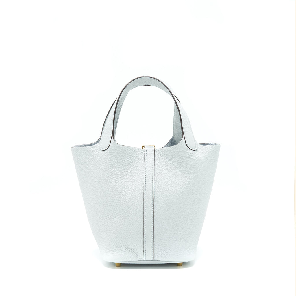 HERMES PICOTIN 18 LOCK BAG BLUE PALE GHW