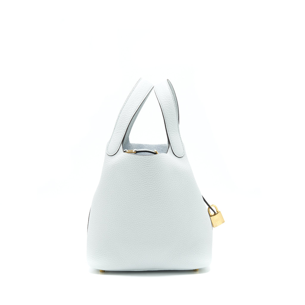 HERMES PICOTIN 18 LOCK BAG BLUE PALE GHW