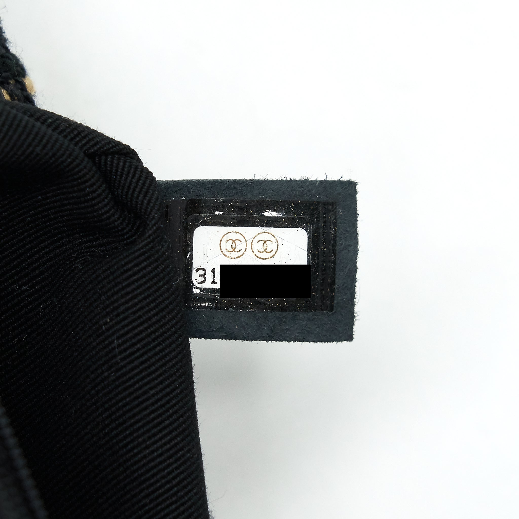 CHANEL TWEED SMALL 19 FLAP BAG BLACK/ GOLD WITH GOLD AND SILVER HARDWARE