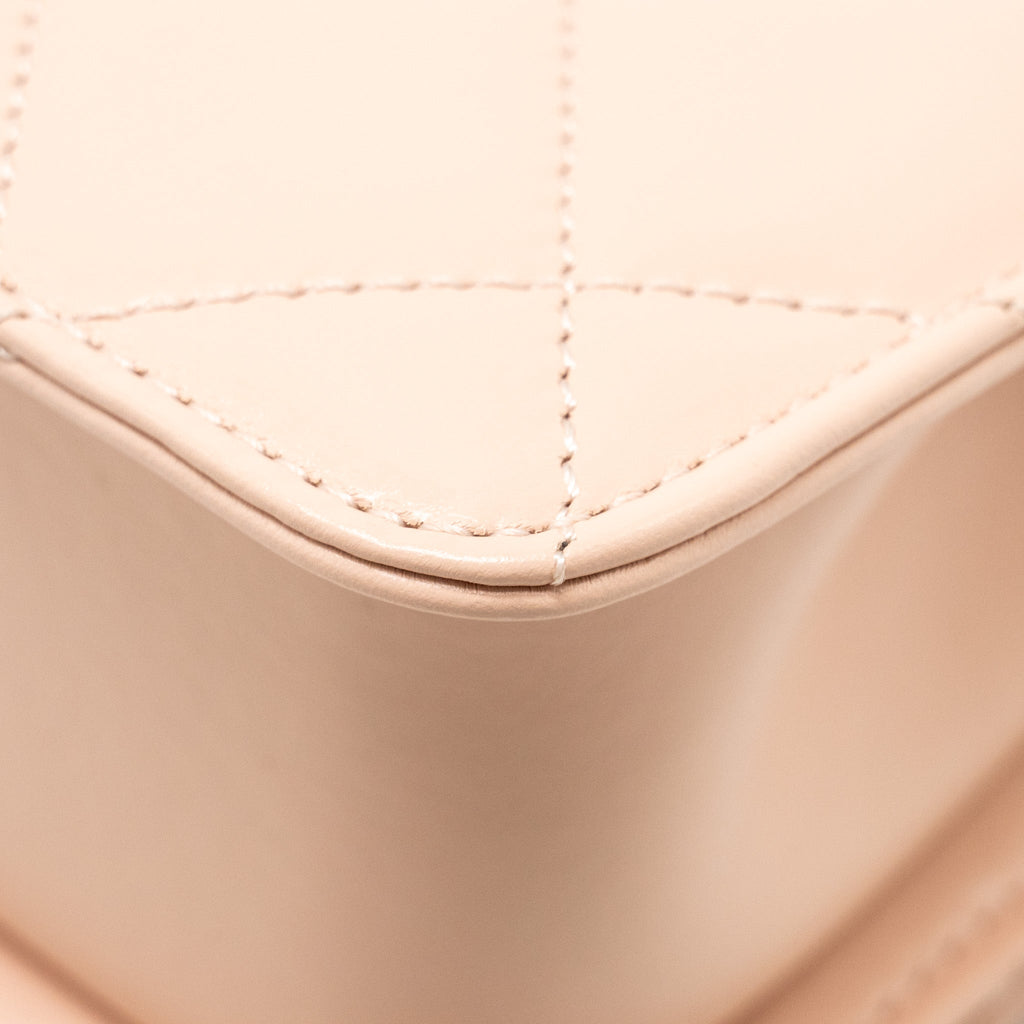 CHANEL GOLD CRUSH MINI FLAP BAG CALFSKIN LIGHT PINK GHW (MICROCHIP)