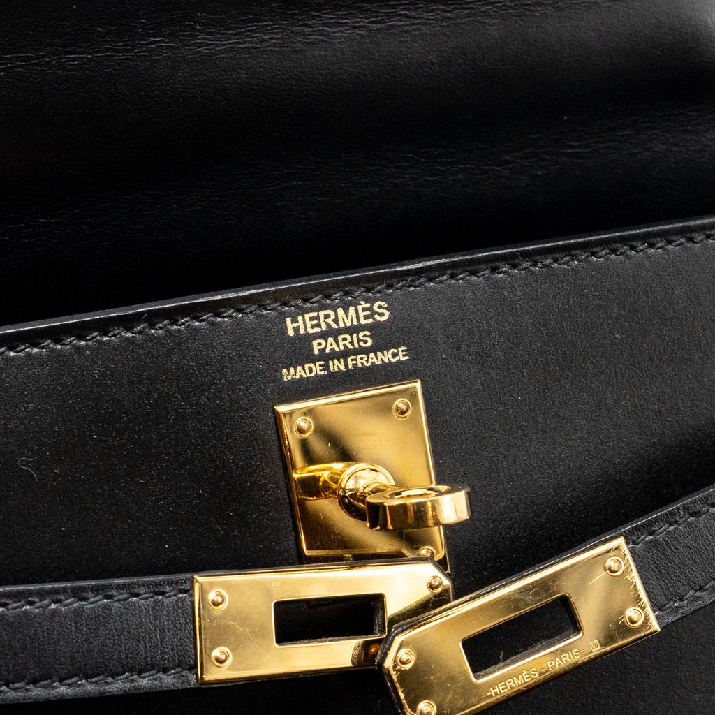 HERMES KELLY 25 BOX BLACK GHW