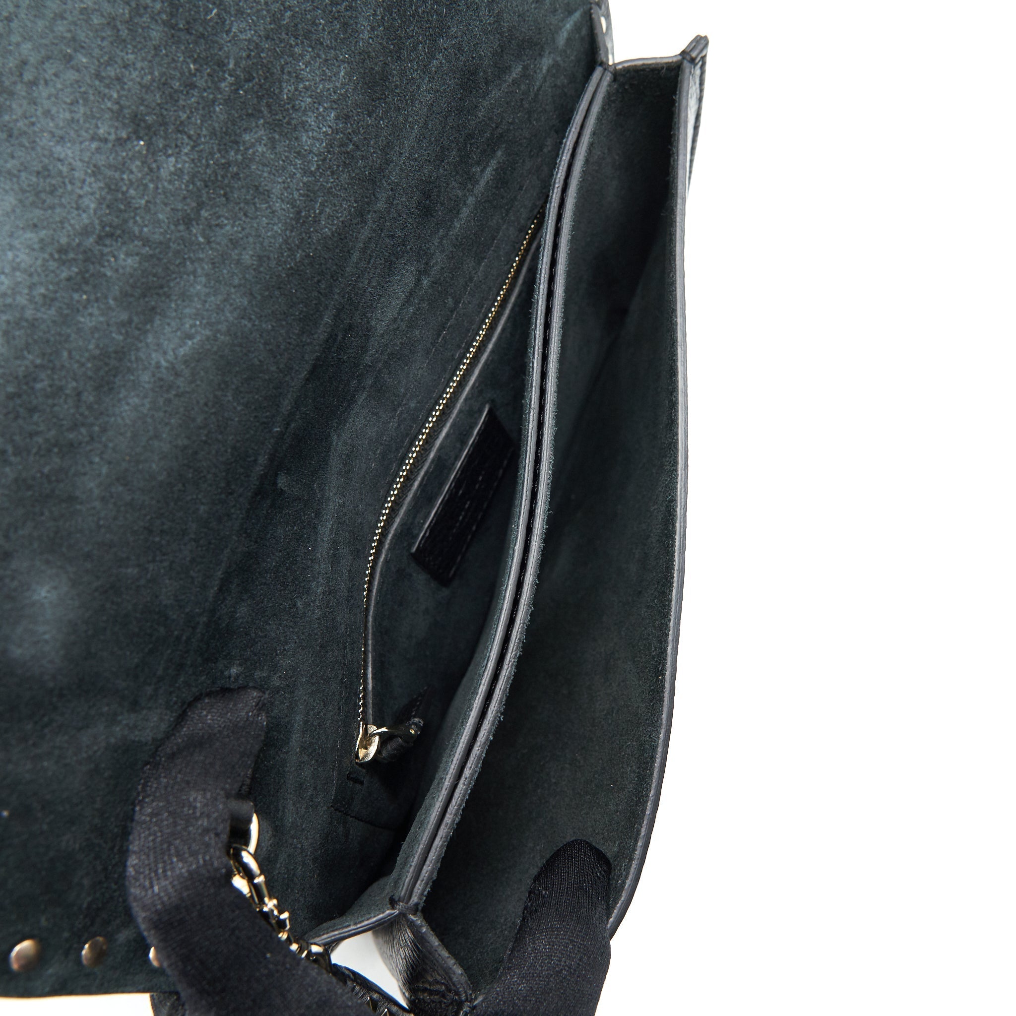 VALENTINO GARAVANI ROCKSTUD LEATHER CLUTCH BLACK
