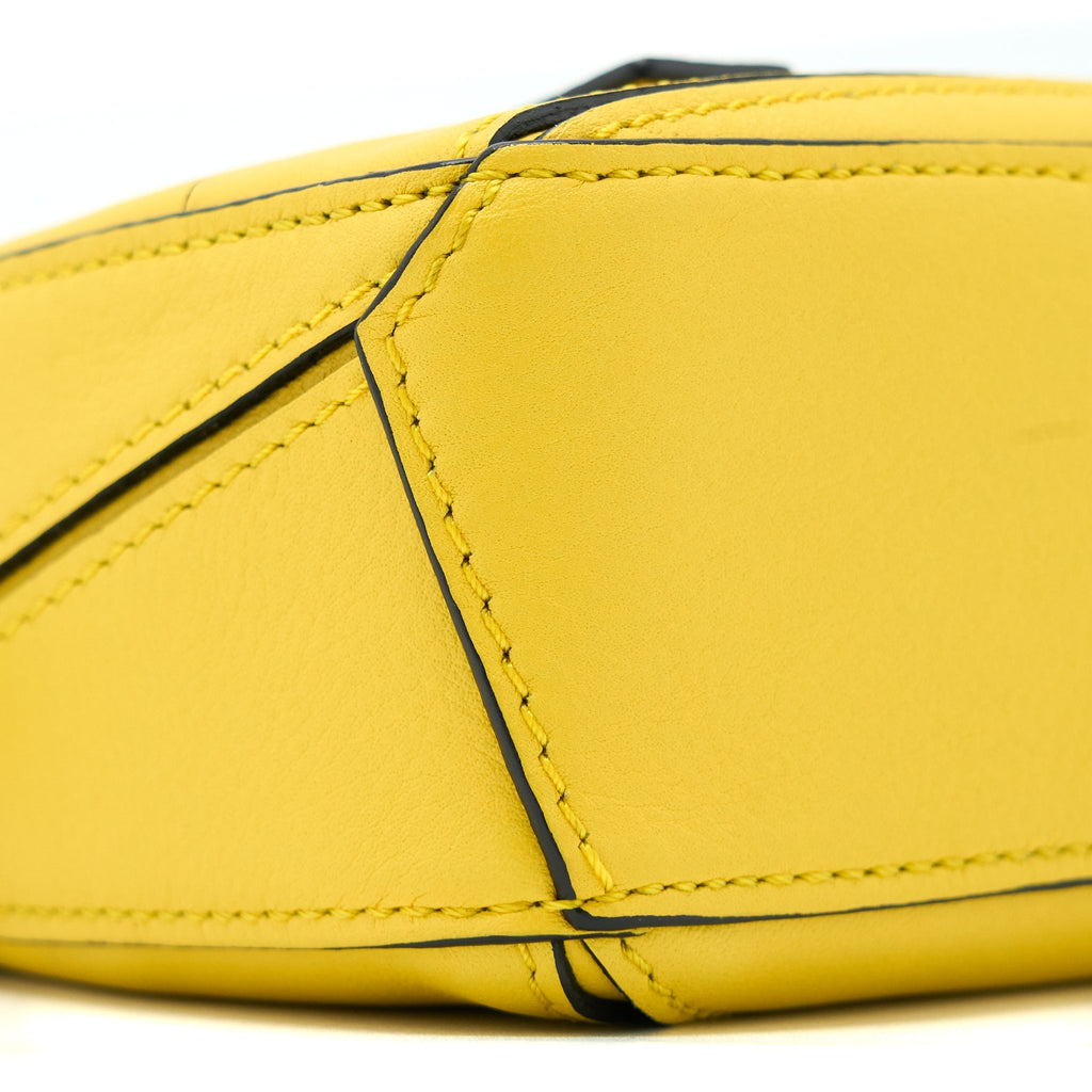 LOEWE NANO PUZZLE CALFSKIN YELLOW SHW