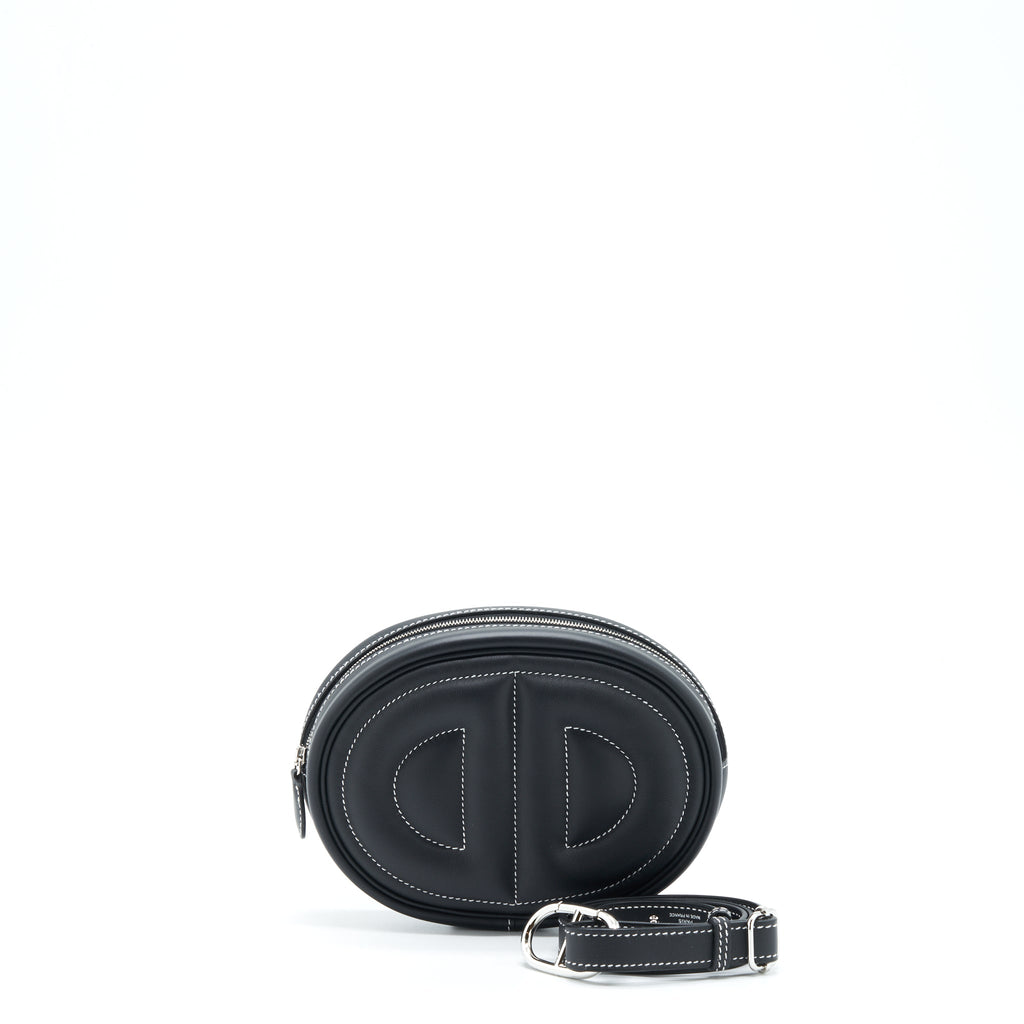 HERMES IN THE LOOP BELT BAG SWIFT BLACK/ BLUE SAPHIR SHW