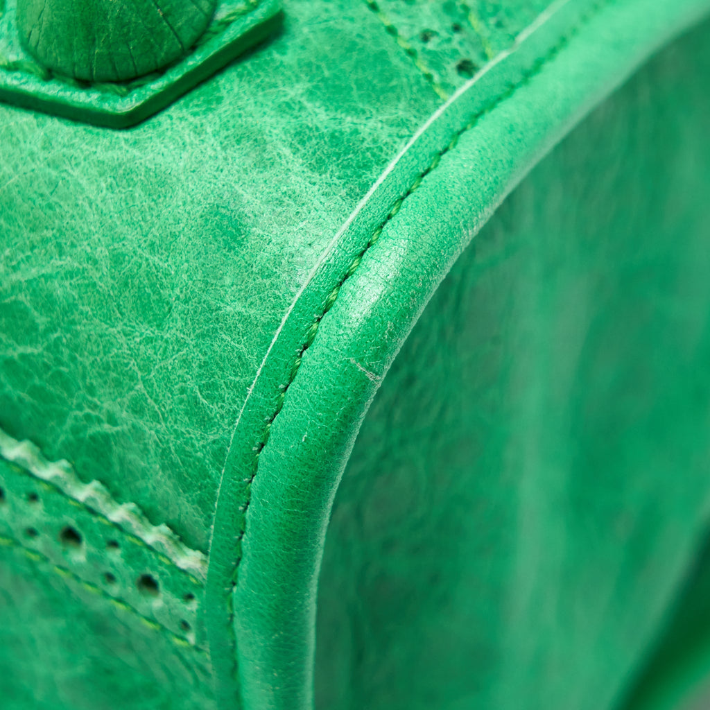 BALENCIAGA LACE CITY BAG GREEN SHW