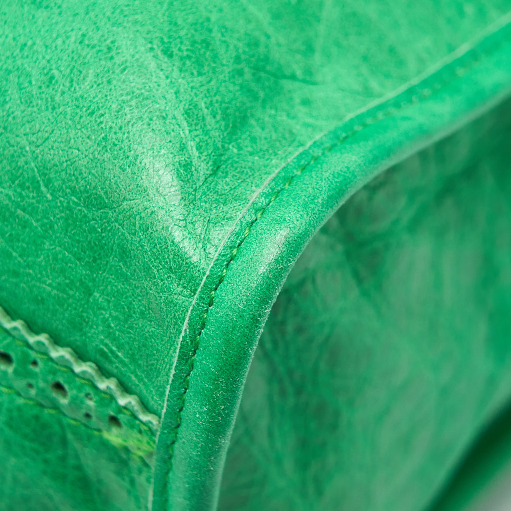 BALENCIAGA LACE CITY BAG GREEN SHW