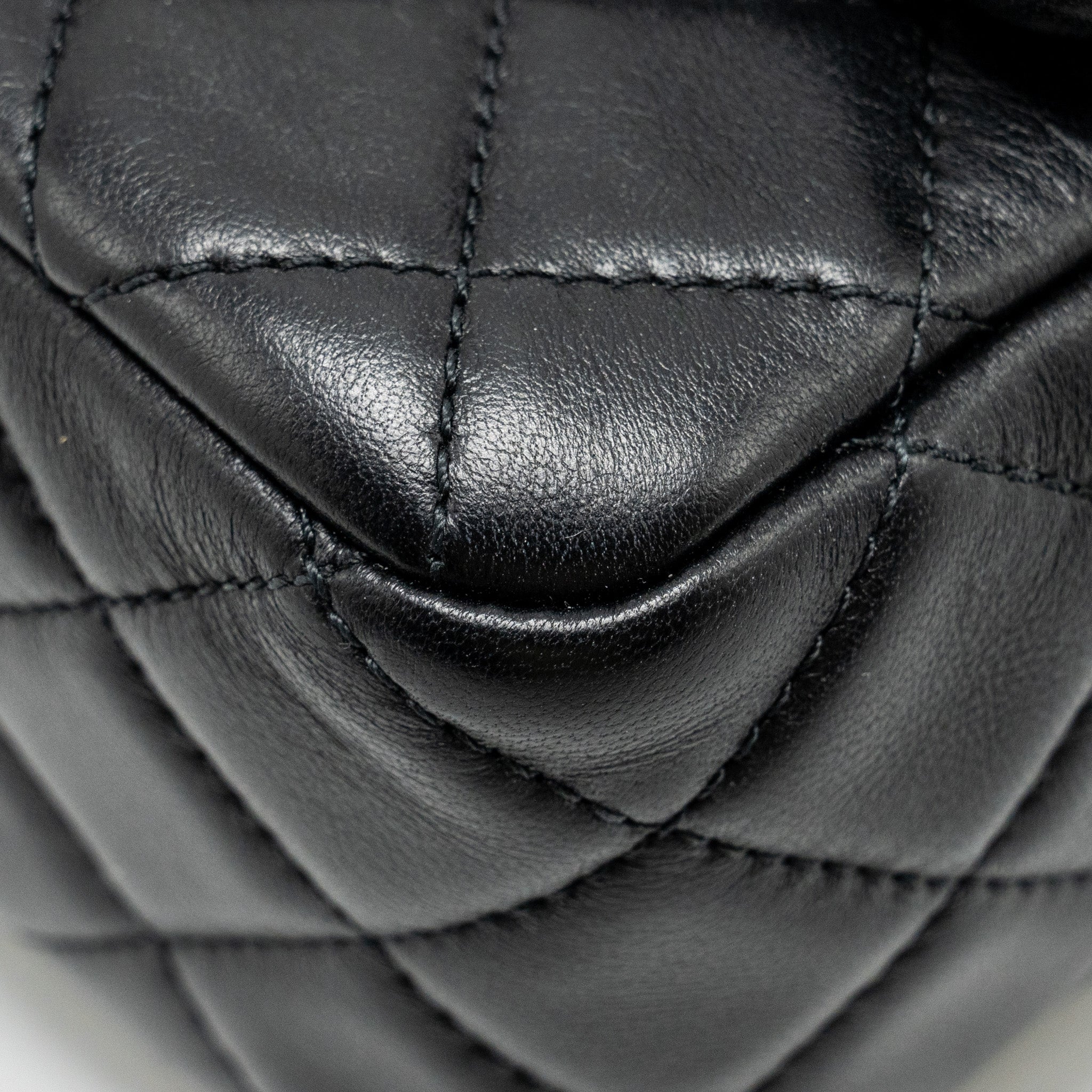 CHANEL PEARL CRUSH MINI SQUARE FLAP BAG LAMBSKIN BLACK GHW