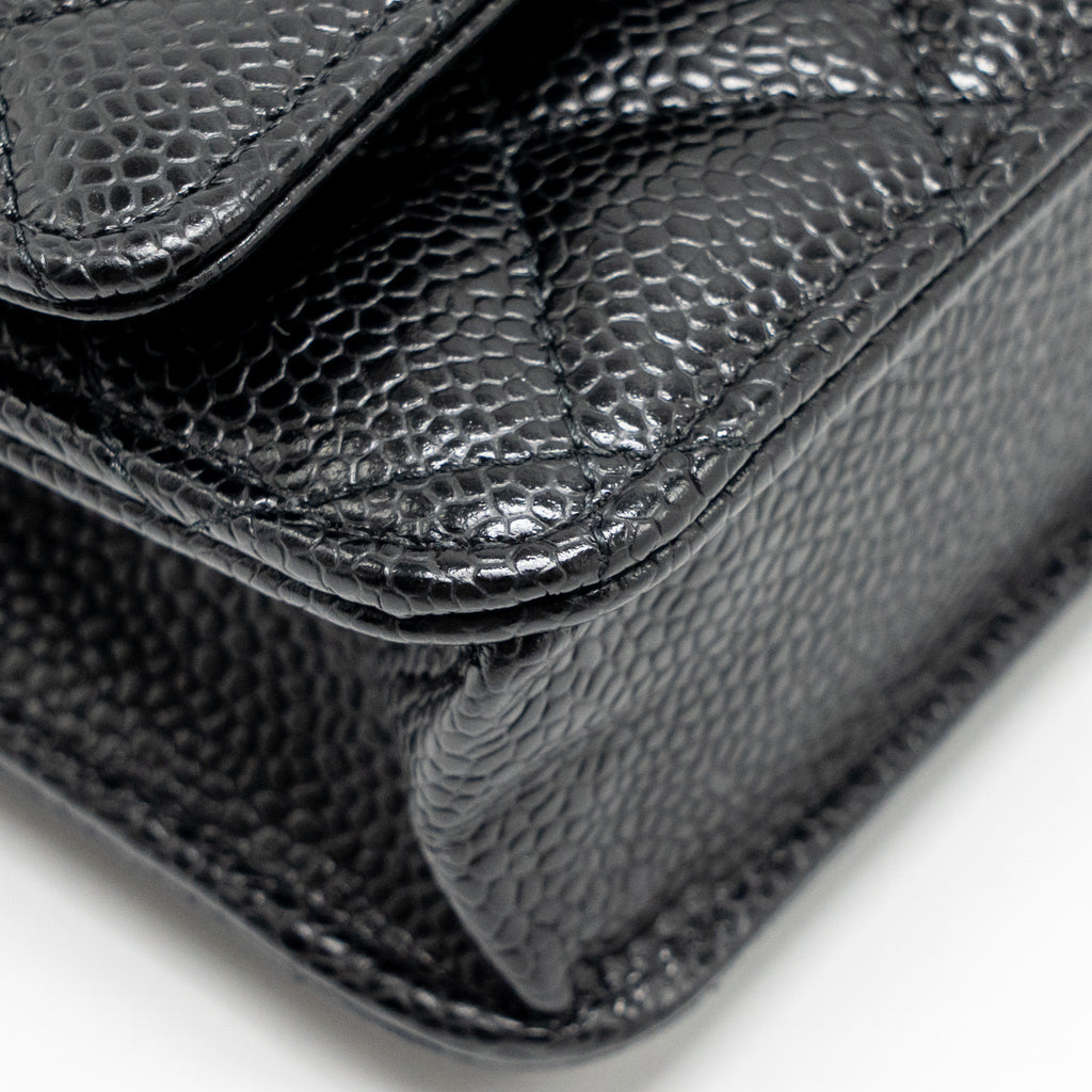 CHANEL CLASSIC WALLET ON CHAIN CAVIAR BLACK GHW