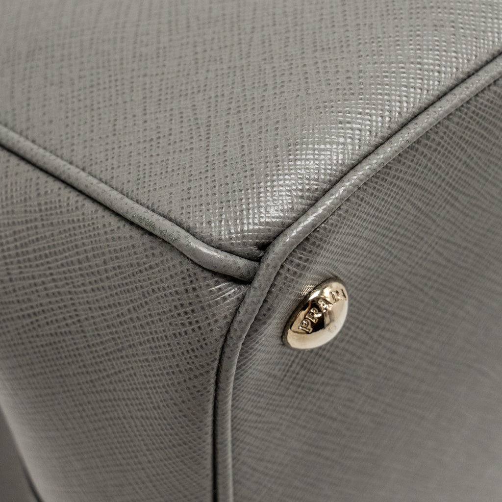 PRADA GALLERIA SAFFIANO TOTE BAG CALFSKIN GREY SHW