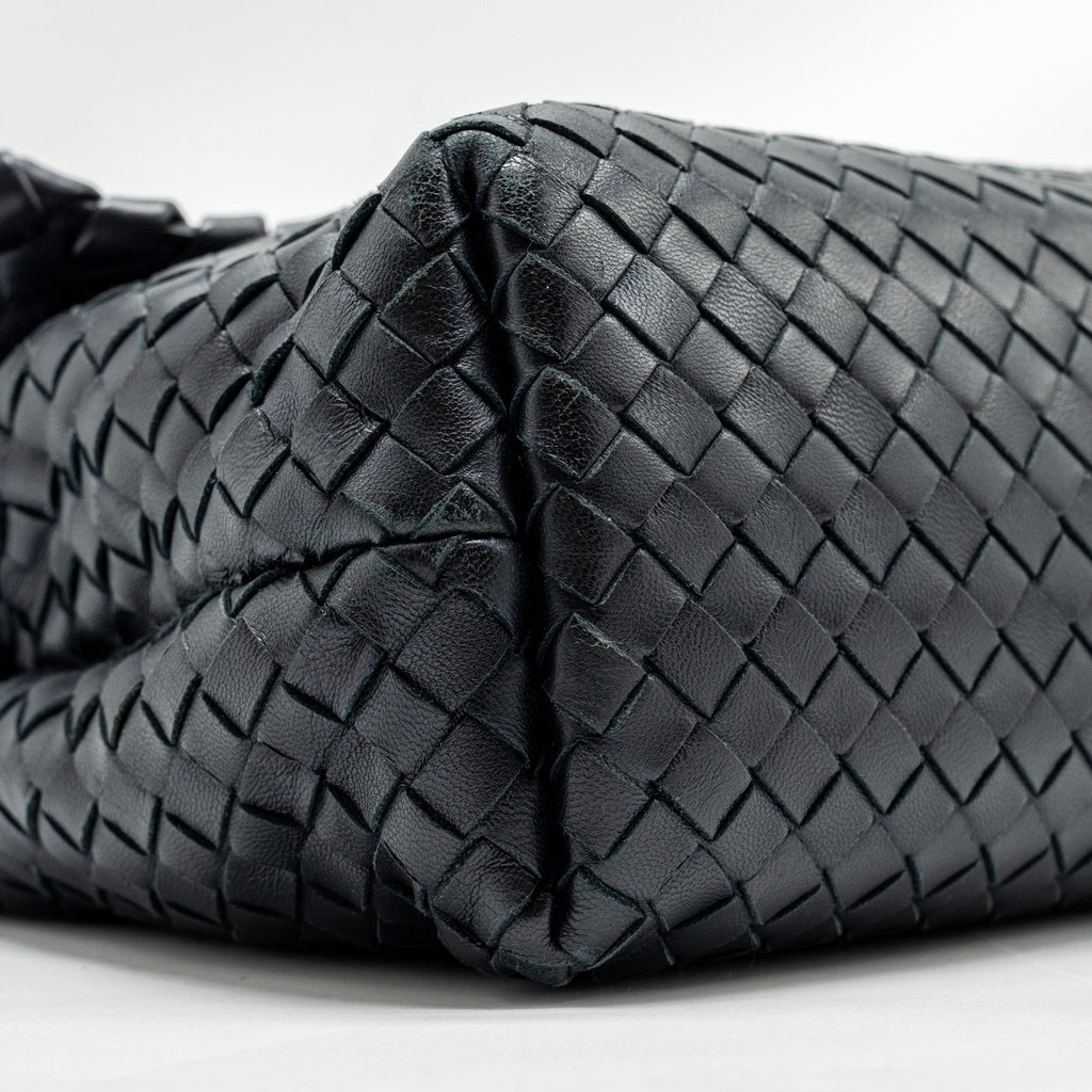 BOTTEGA VENETA OLYMPIA BAG LEATHER BLACK WITH BLACK HARDWARE