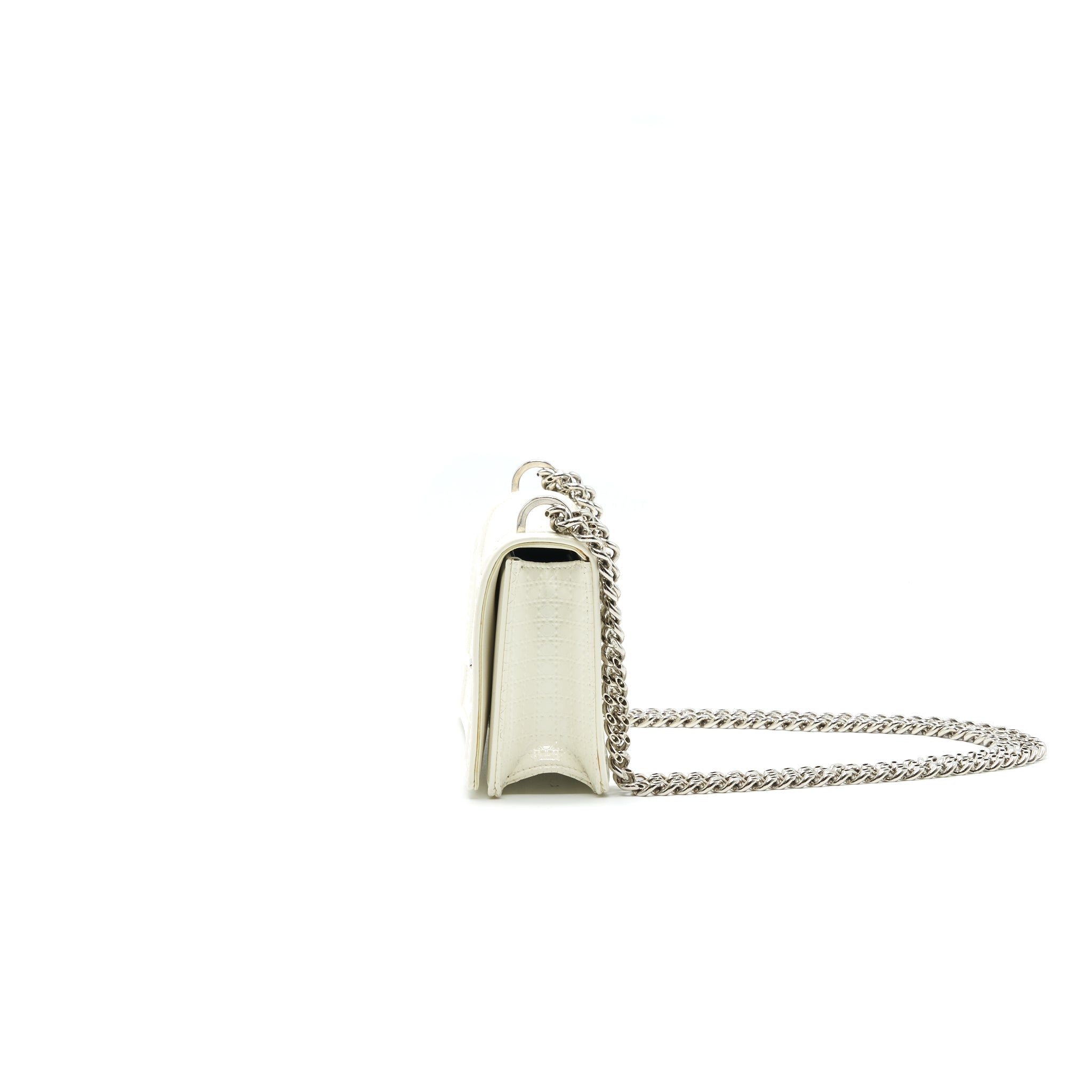 DIOR MINI DIORAMA BAG WHITE WITH SHW