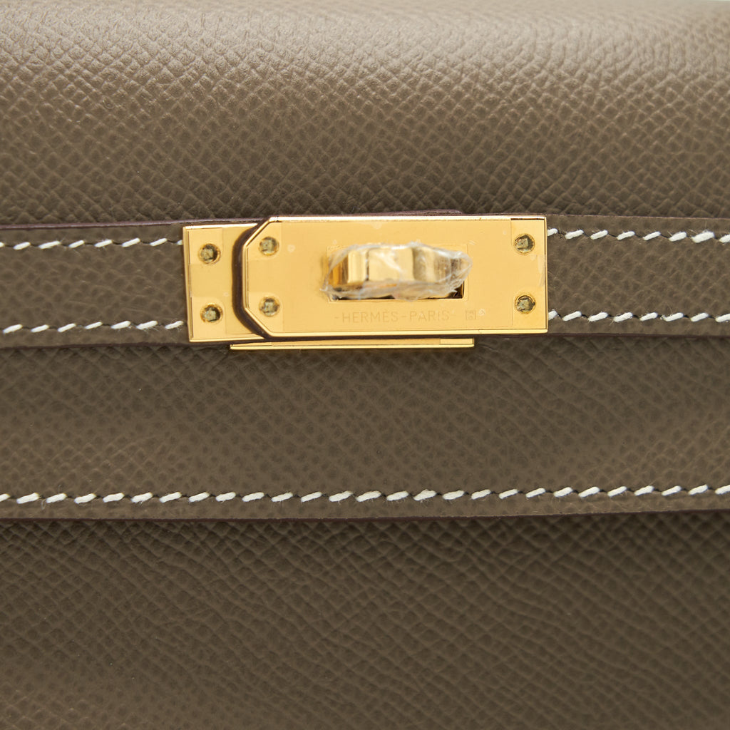 HERMES KELLY 25 SELLIER ETOUPE EPSOM LEATHER GHW