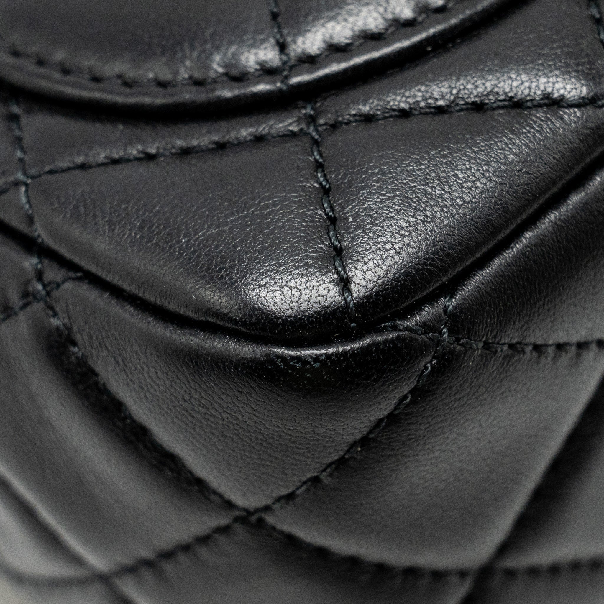 CHANEL PEARL CRUSH MINI SQUARE FLAP BAG LAMBSKIN BLACK GHW