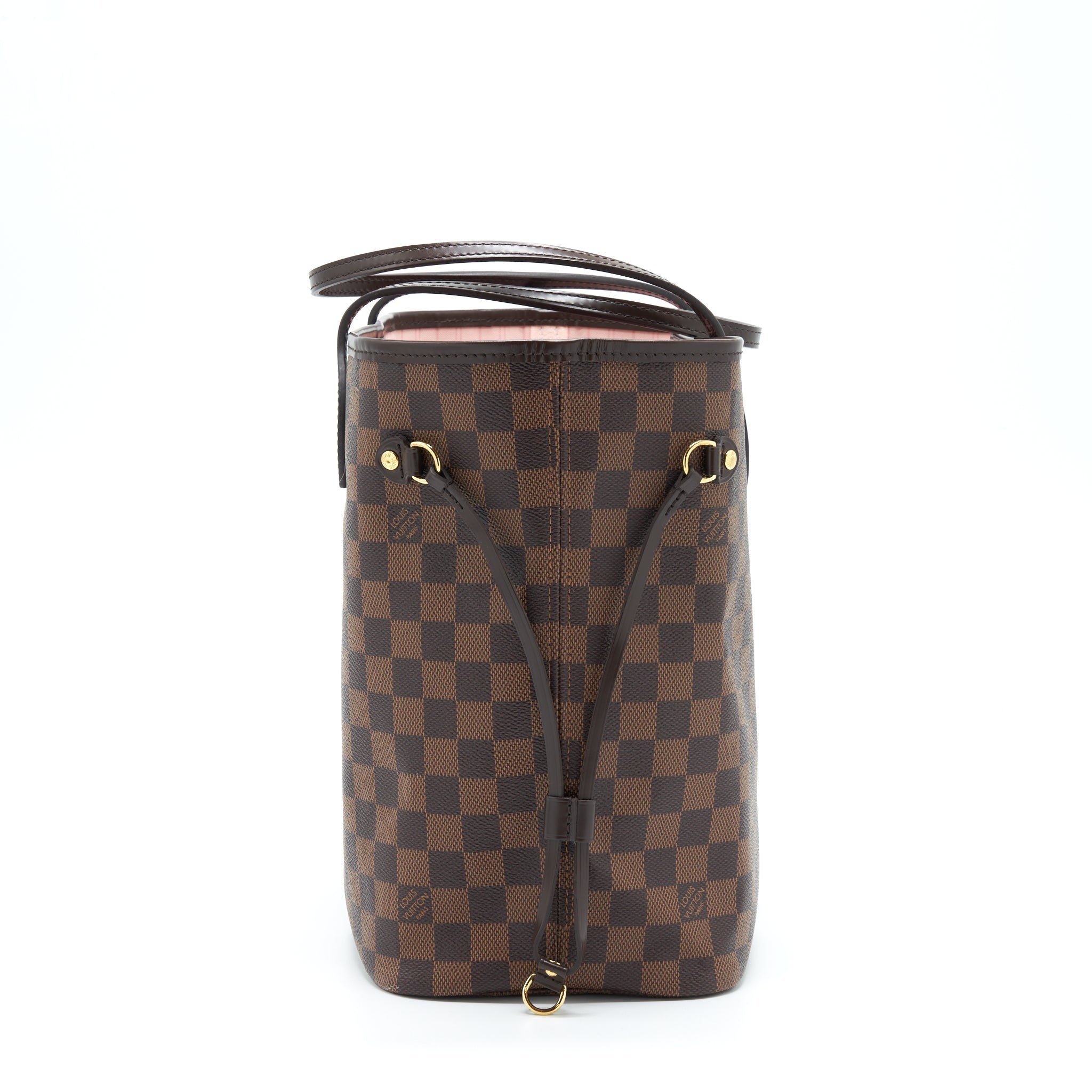 LOUIS VUITTON NEVERFULL MM DAMIER EBENE CANVAS / ROSE BALLERINE