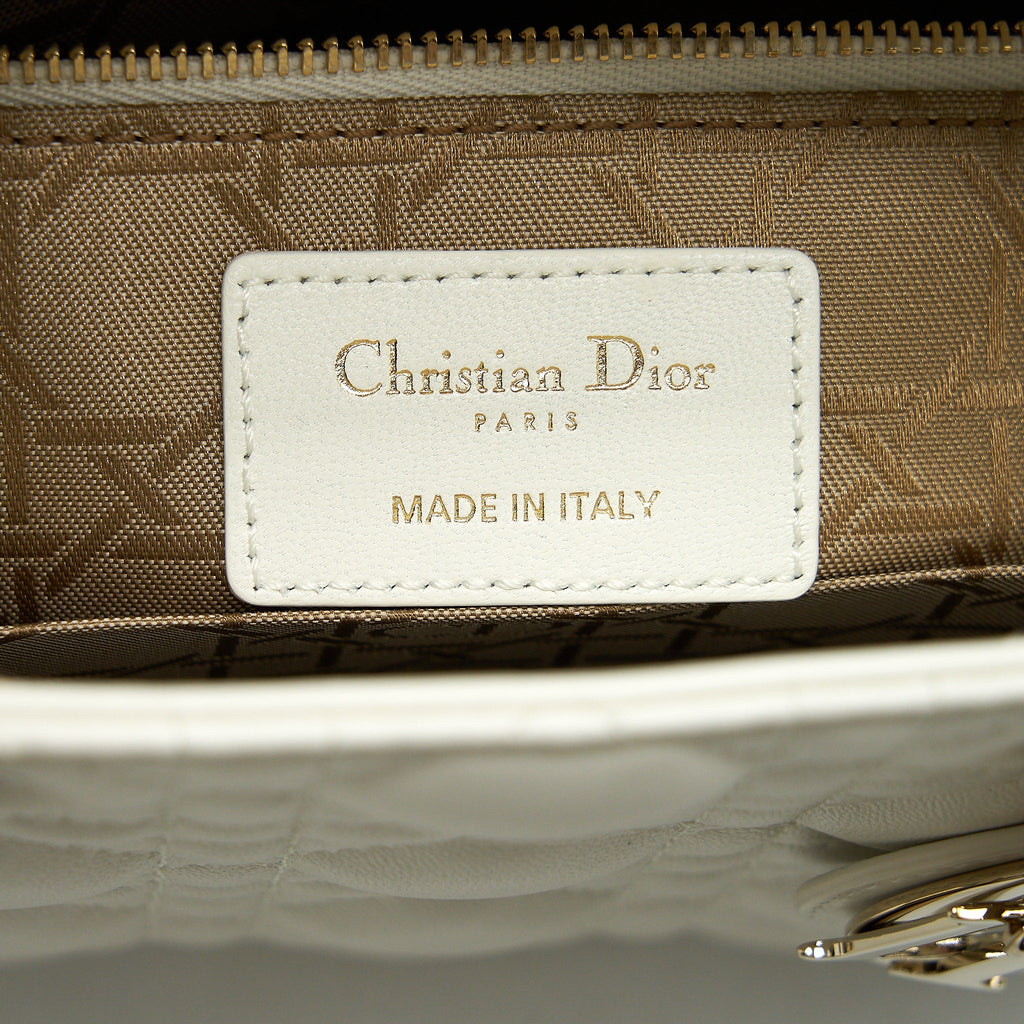 DIOR SMALL LADY DIOR MY ABCDIOR BAG WHITE LGHW