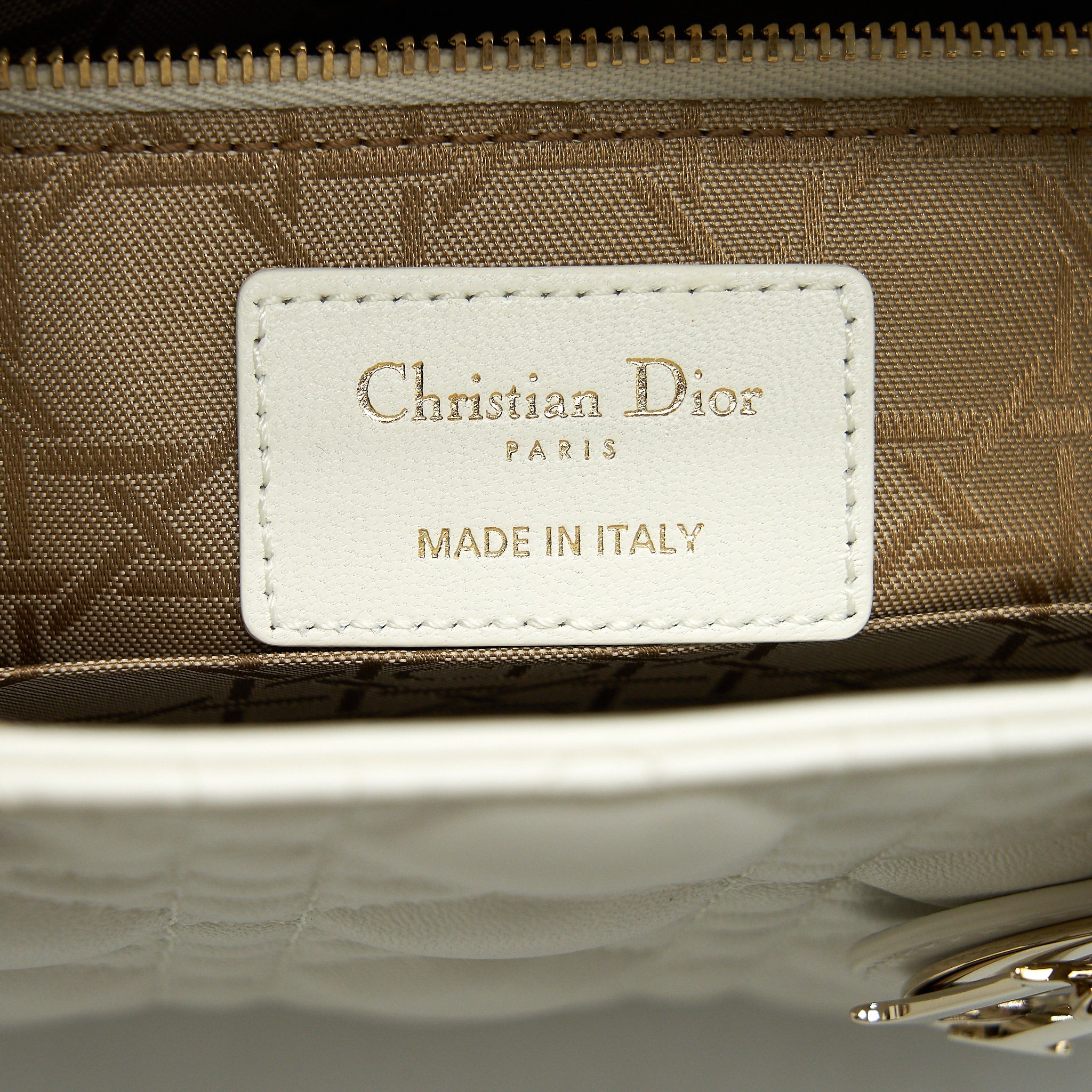 DIOR SMALL LADY DIOR MY ABCDIOR BAG WHITE LGHW