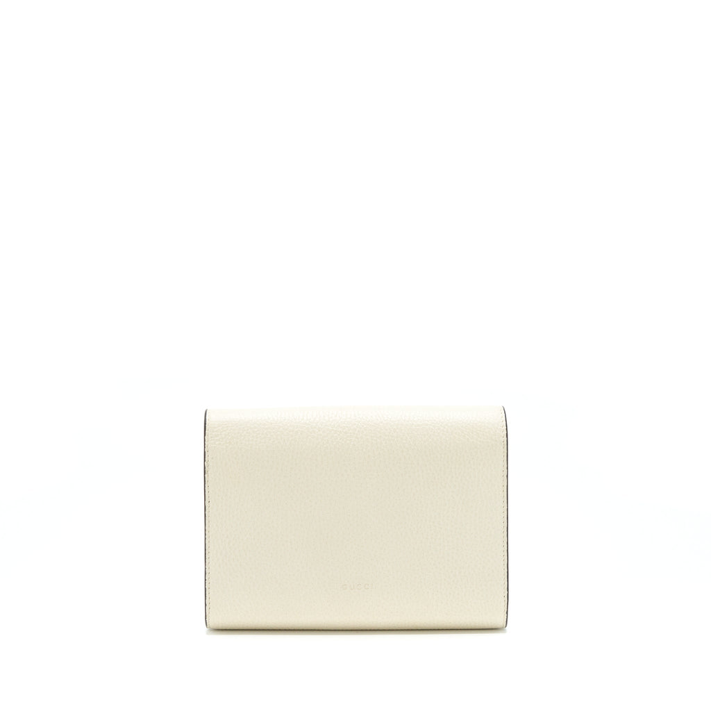GUCCI DIONYSUS MINI CHAIN WALLET GRAINED CALFSKIN WHITE SHW