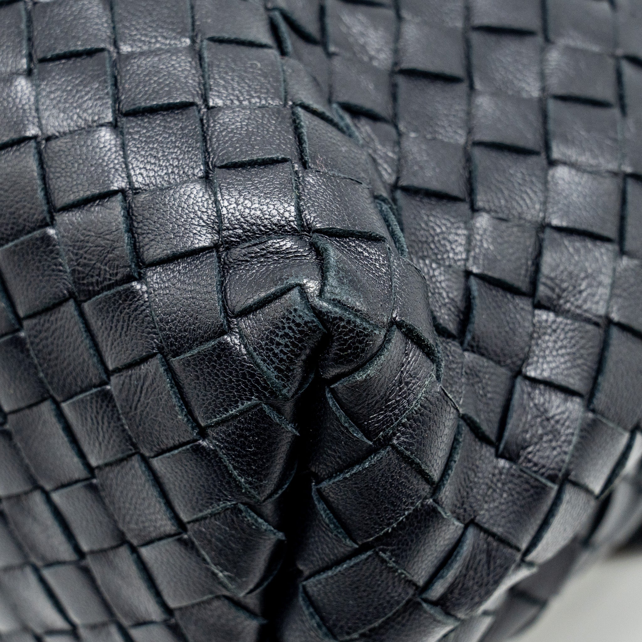 BOTTEGA VENETA OLYMPIA BAG LEATHER BLACK WITH BLACK HARDWARE