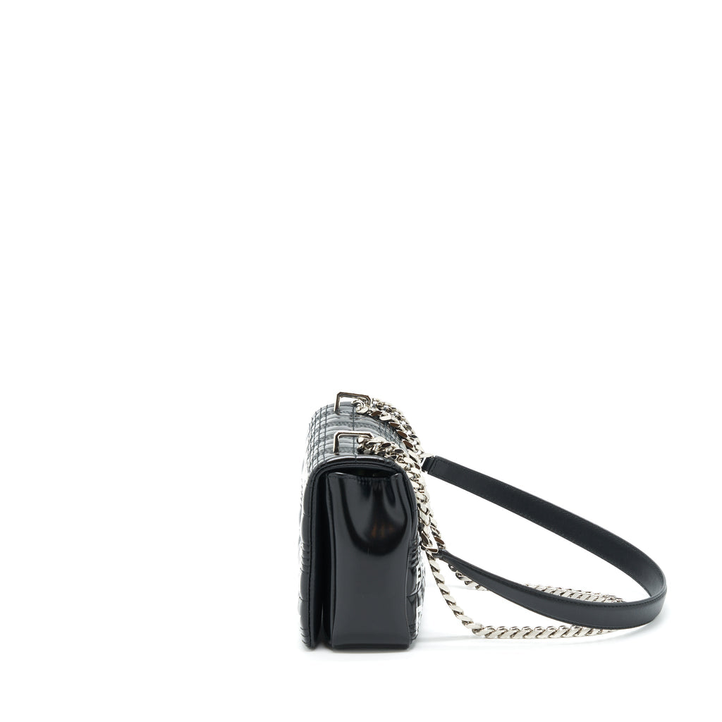 BURBERRY SMALL HORSEFERRY PRINT QUILTED LOLA BAG BLACK SHW