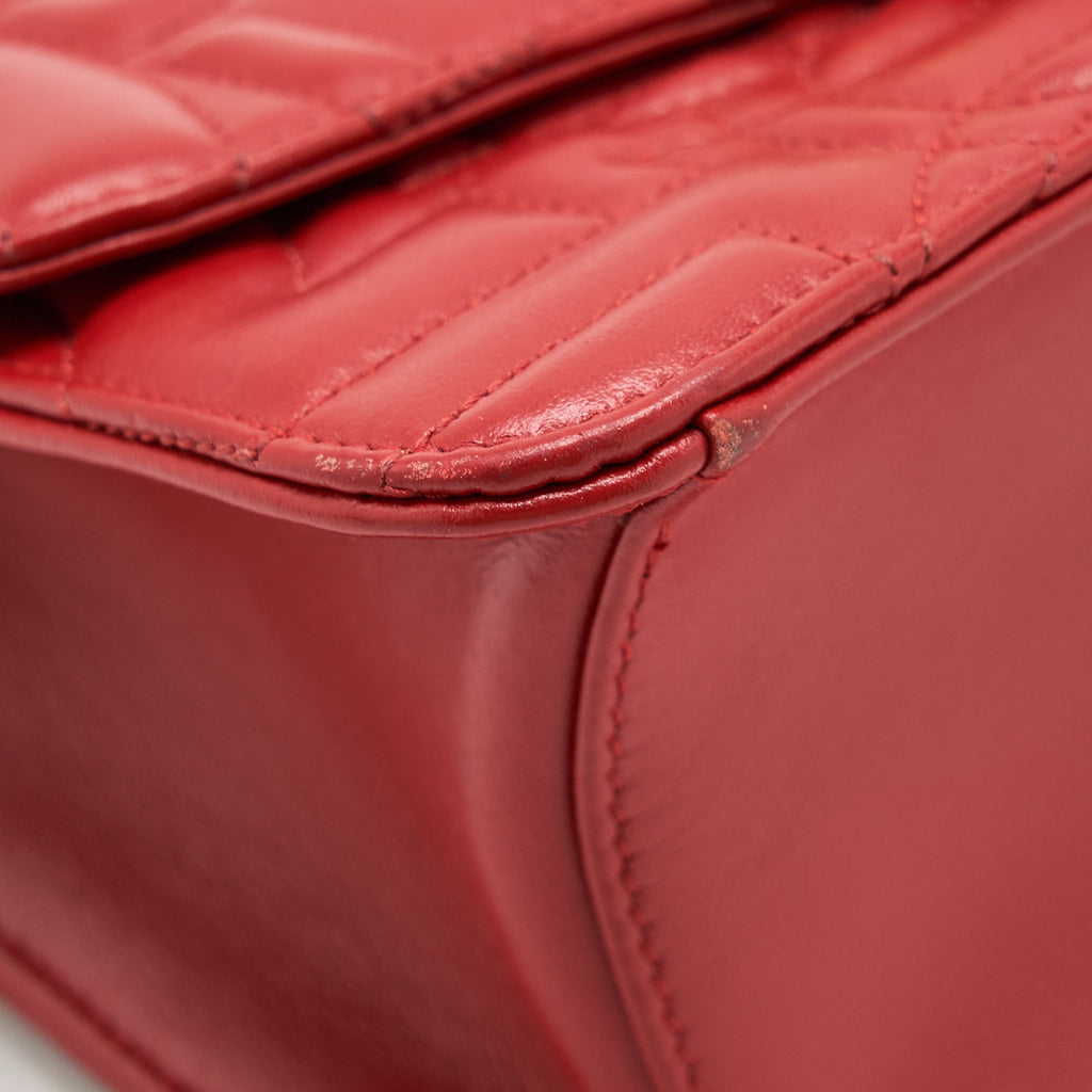 SALVATORE FERRAGAMO GANCINI FLAP BAG CALFSKIN RED GHW