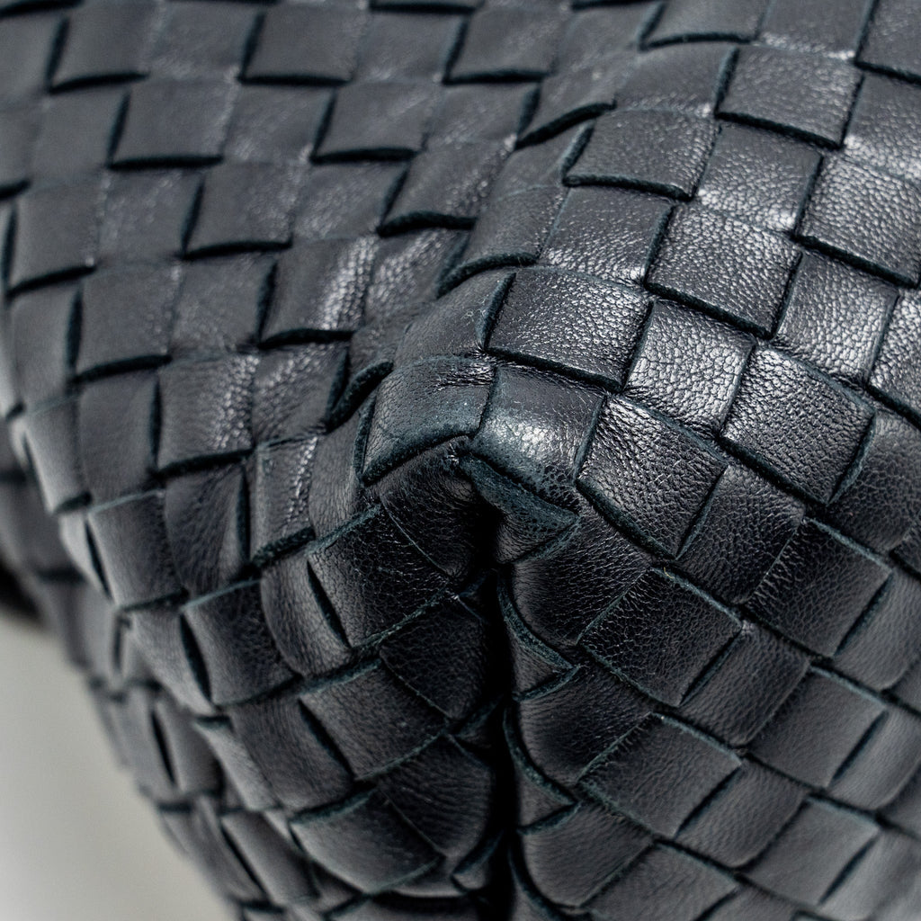 BOTTEGA VENETA OLYMPIA BAG LEATHER BLACK WITH BLACK HARDWARE