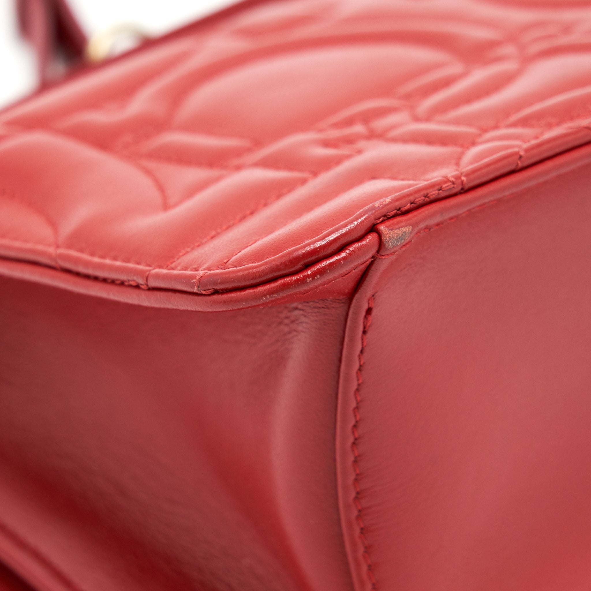 SALVATORE FERRAGAMO GANCINI FLAP BAG CALFSKIN RED GHW
