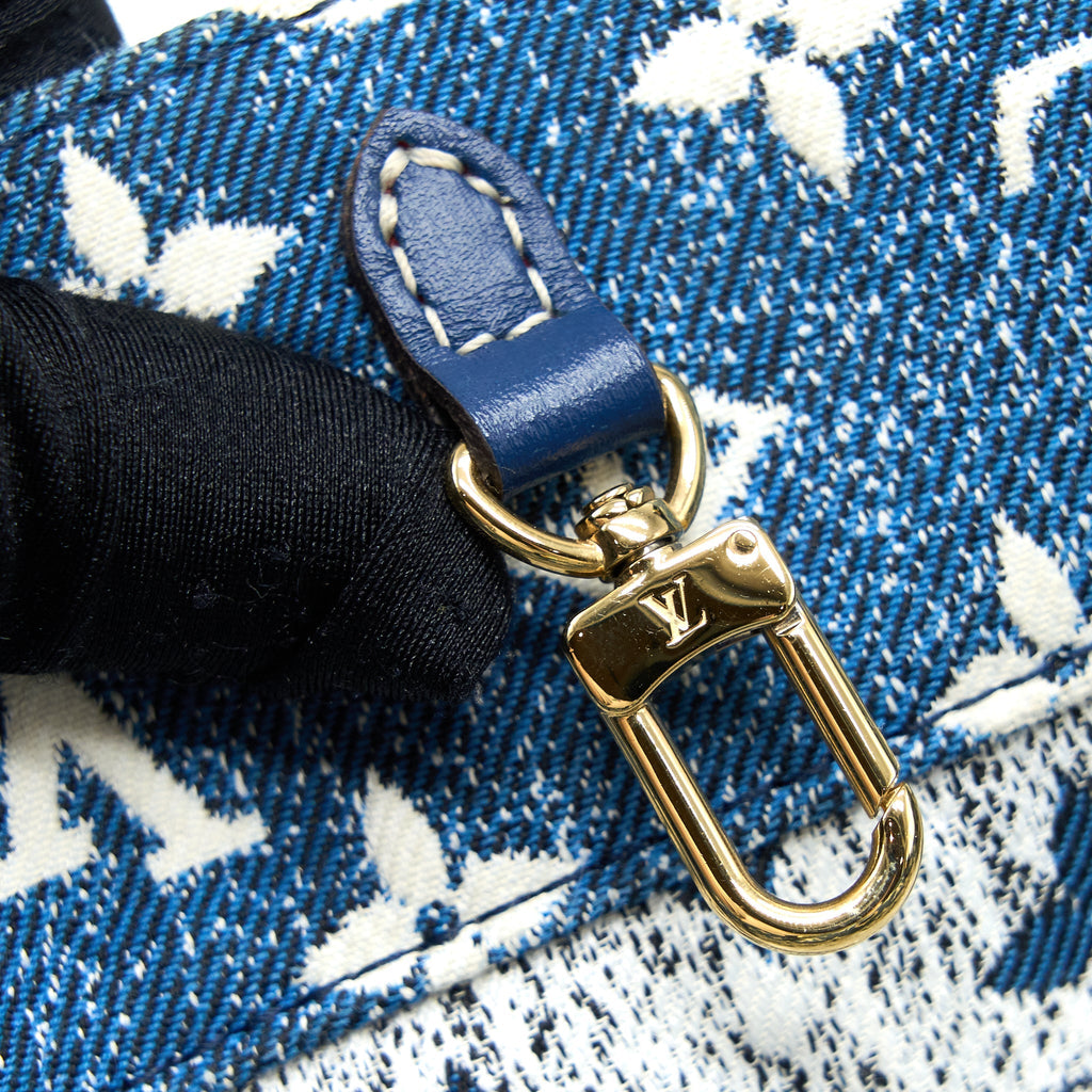LOUIS VUITTON ONTHEGO MM MONOGRAM DENIM BLUE GHW