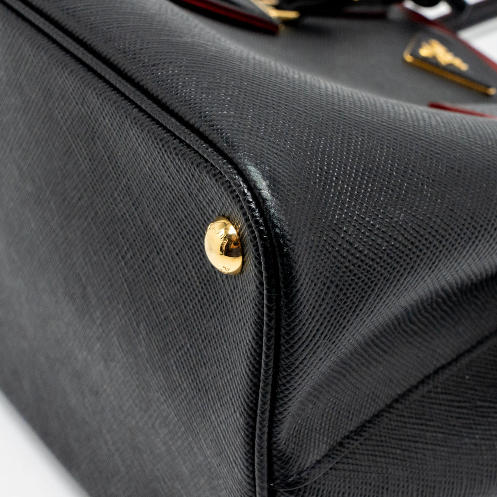 PRADA DOUBLE BAG SAFFIANO CALFSKIN BLACK GHW