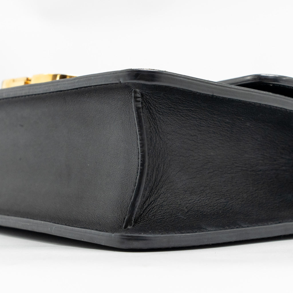 DIOR MEDIUM 30 MONTAIGNE FLAP BAG CALFSKIN BLACK GHW