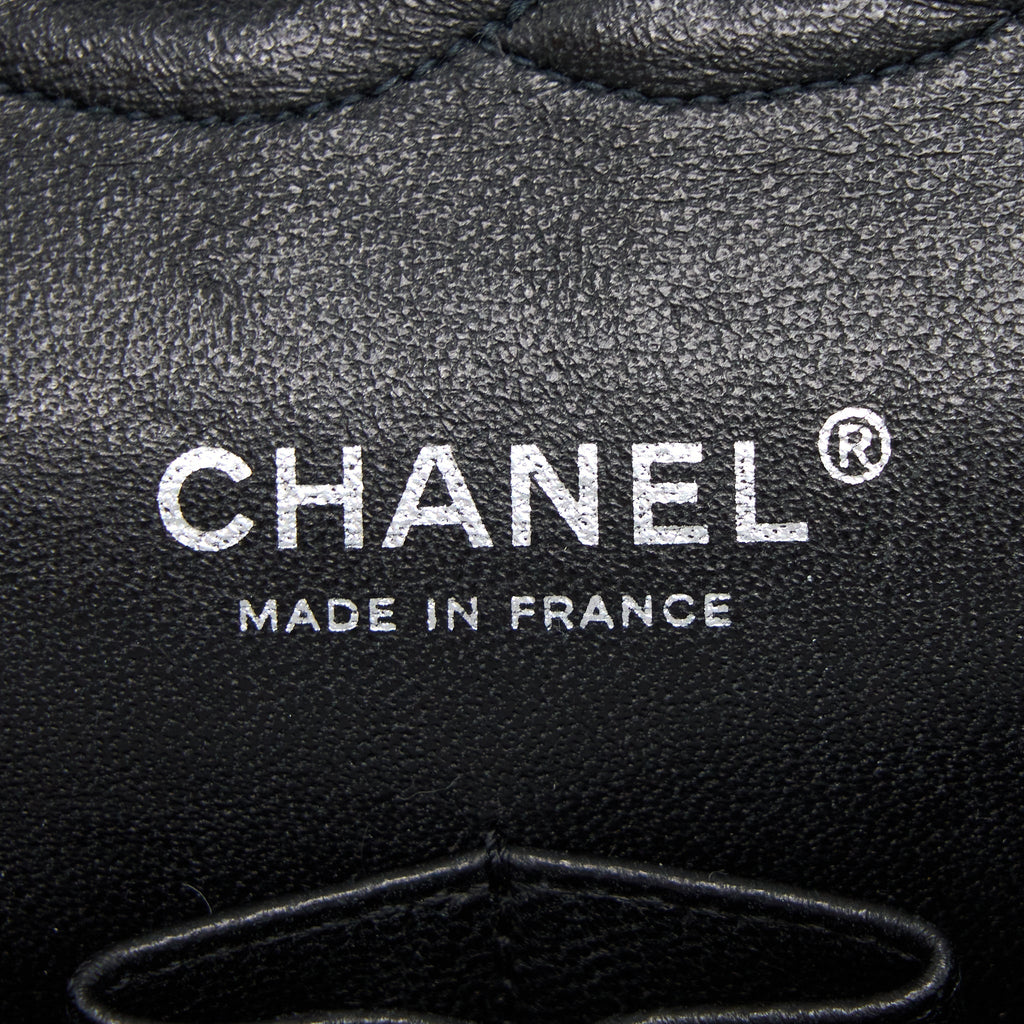 CHANEL CLASSIC DOUBLE FLAP BAG TWEED BLACK/WHITE SHW