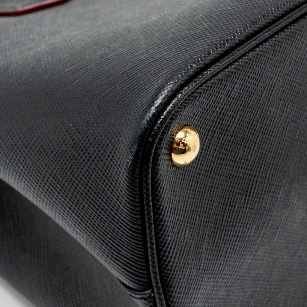 PRADA DOUBLE BAG SAFFIANO CALFSKIN BLACK GHW