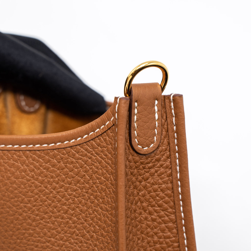 HERMES MINI EVELYN CLEMENCE GOLD GHW