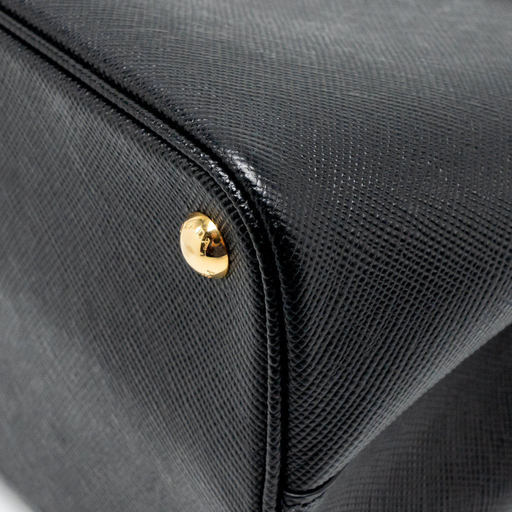 PRADA DOUBLE BAG SAFFIANO CALFSKIN BLACK GHW