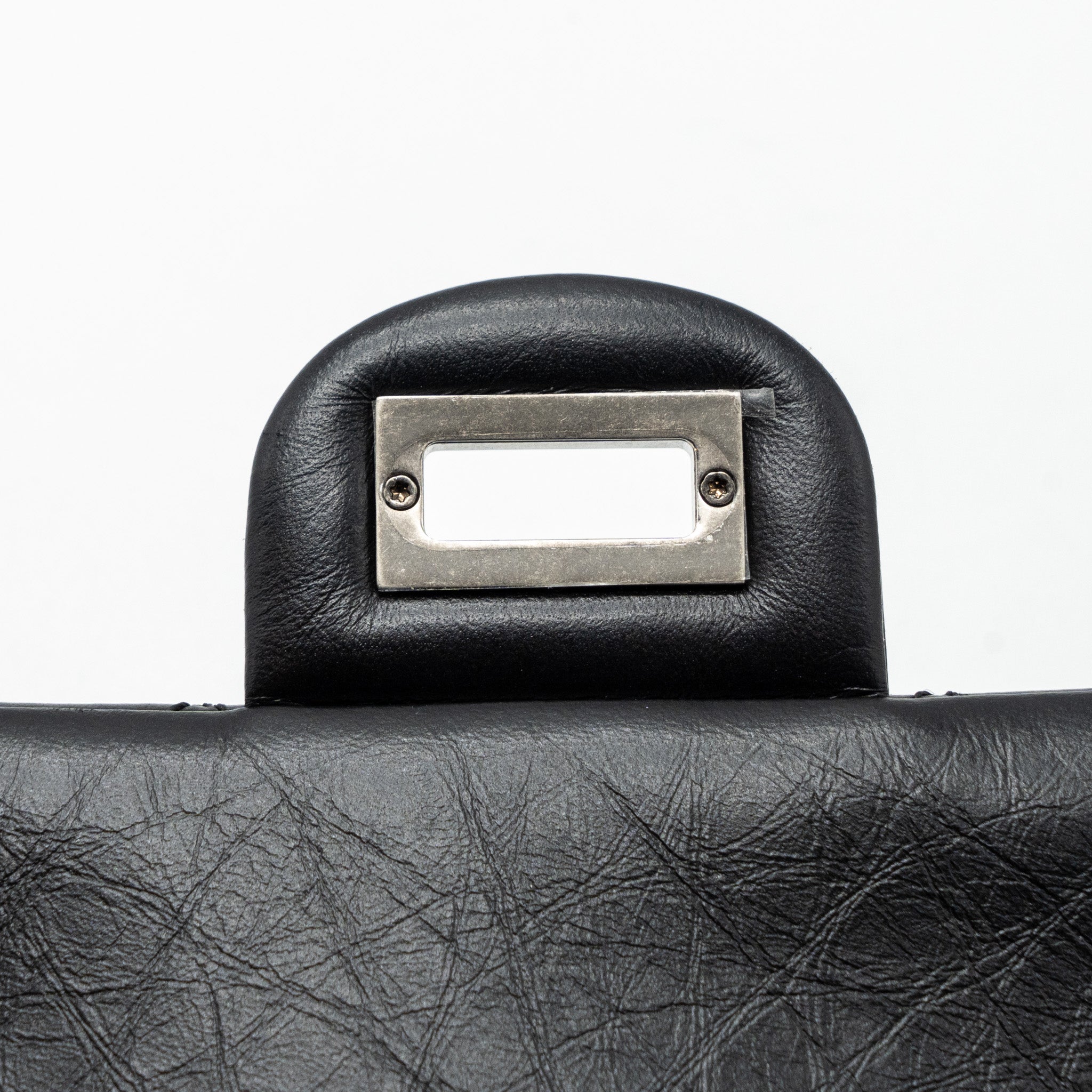CHANEL 2.55 SMALL REISSUE FLAP BAG AGED CALFSKIN BLACK RUTHENIUM HARDWARE (MICROCHIP)