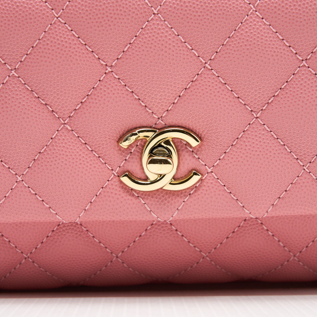 CHANEL SMALL COCO HANDLE 24CM CAVIAR PINK LGHW