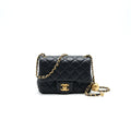 CHANEL PEARL CRUSH CRUSH MINI SQUARE FLAP BAG BLACK GHW