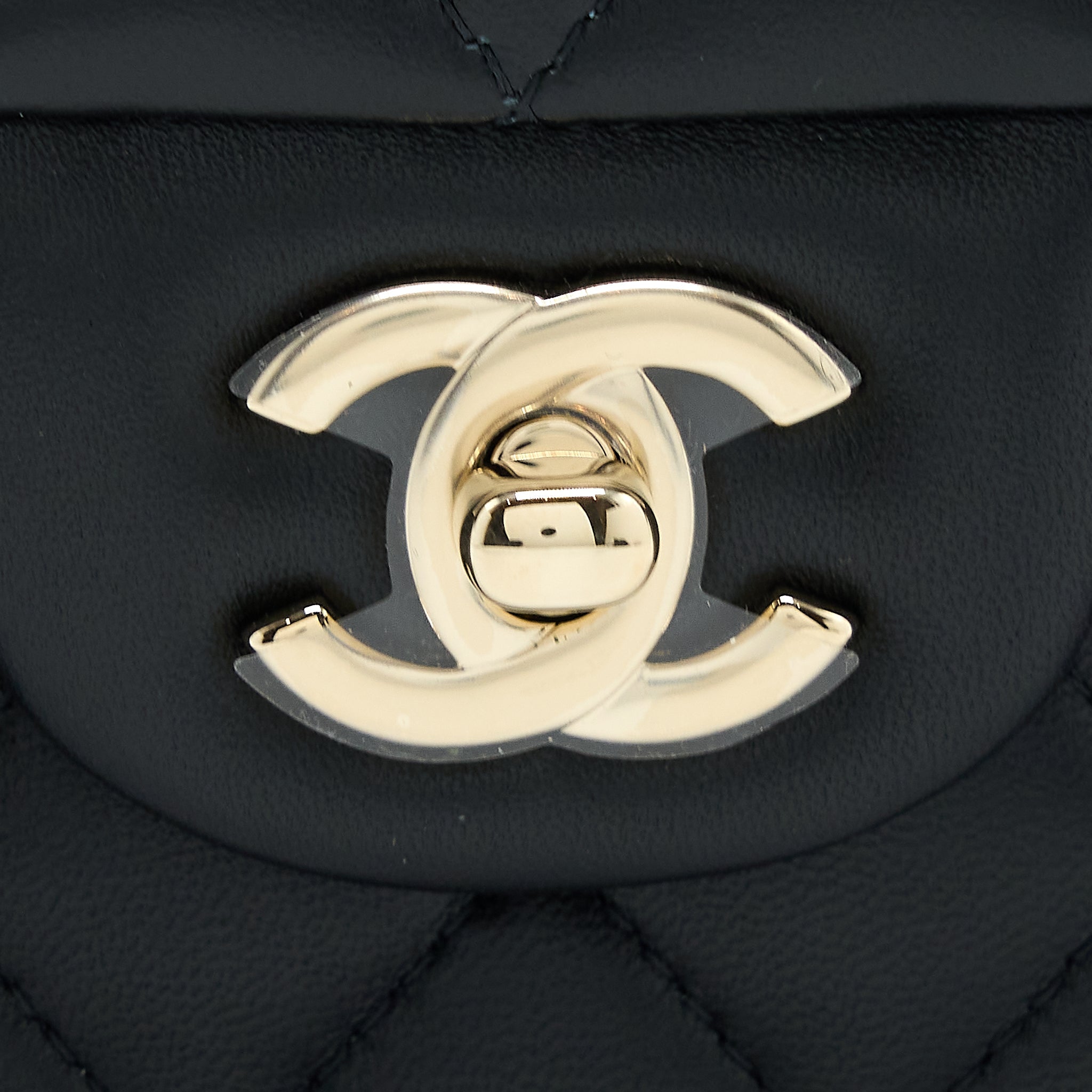 CHANEL TOP HANDLE MINI RECTANGULAR FLAP BAG LAMBSKIN BLACK LGHW (MICROCHIP)