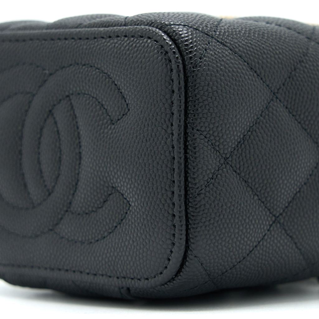 CHANEL 23C MINI VANITY WITH CHAIN CAVIAR BLACK LGHW