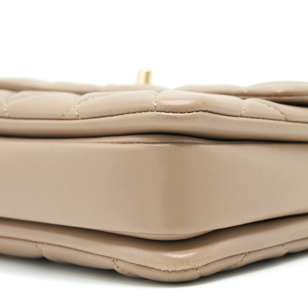 CHANEL TRENDY CC FLAP BAG LAMBSKIN BEIGE LGHW