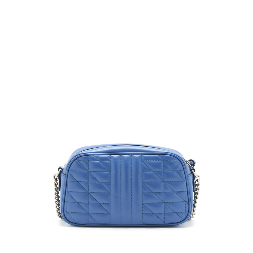 GUCCI GG MARMONT MATELASSE SHOULDER BAG BLUE SHW