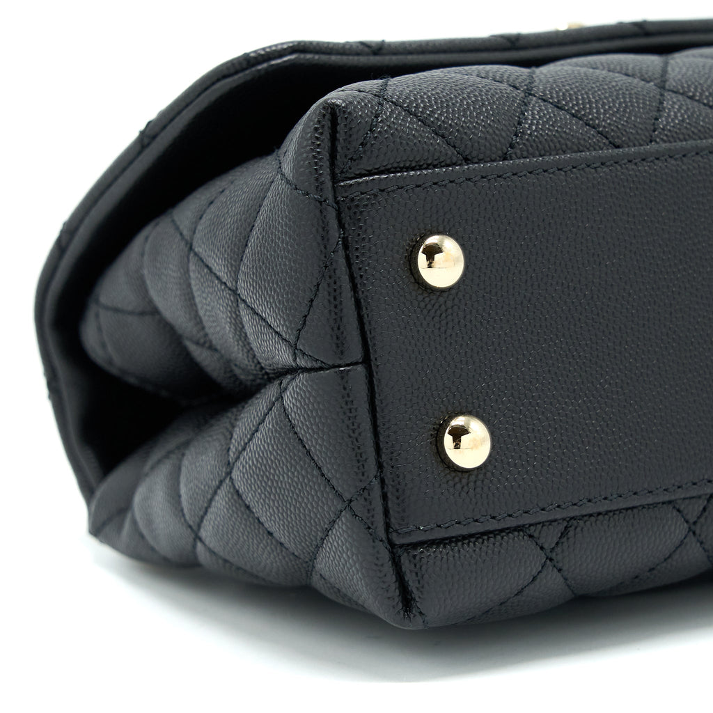 CHANEL SMALL COCO HANDLE CAVIAR BLACK LGHW