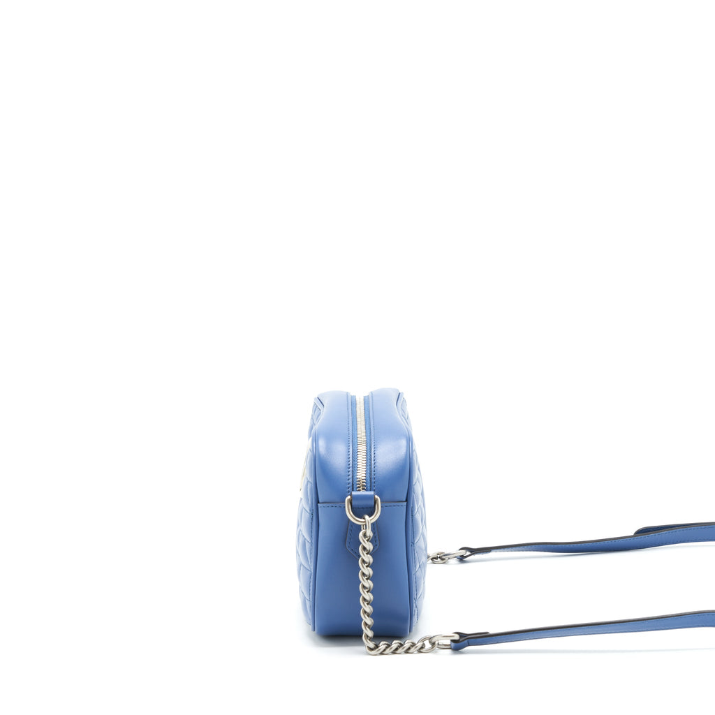 GUCCI GG MARMONT MATELASSE SHOULDER BAG BLUE SHW