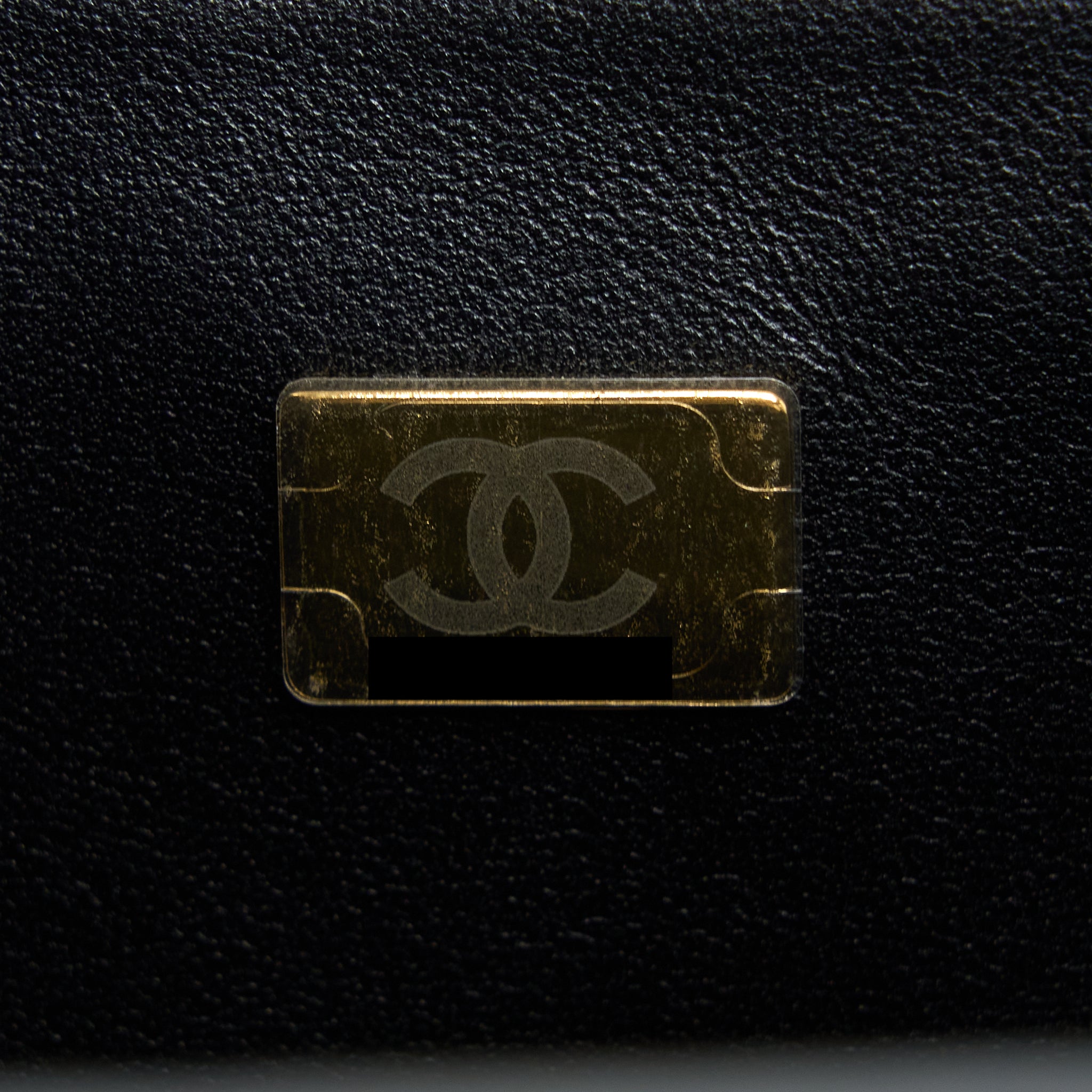 CHANEL TOP HANDLE MINI RECTANGULAR FLAP BAG LAMBSKIN BLACK LGHW (MICROCHIP)