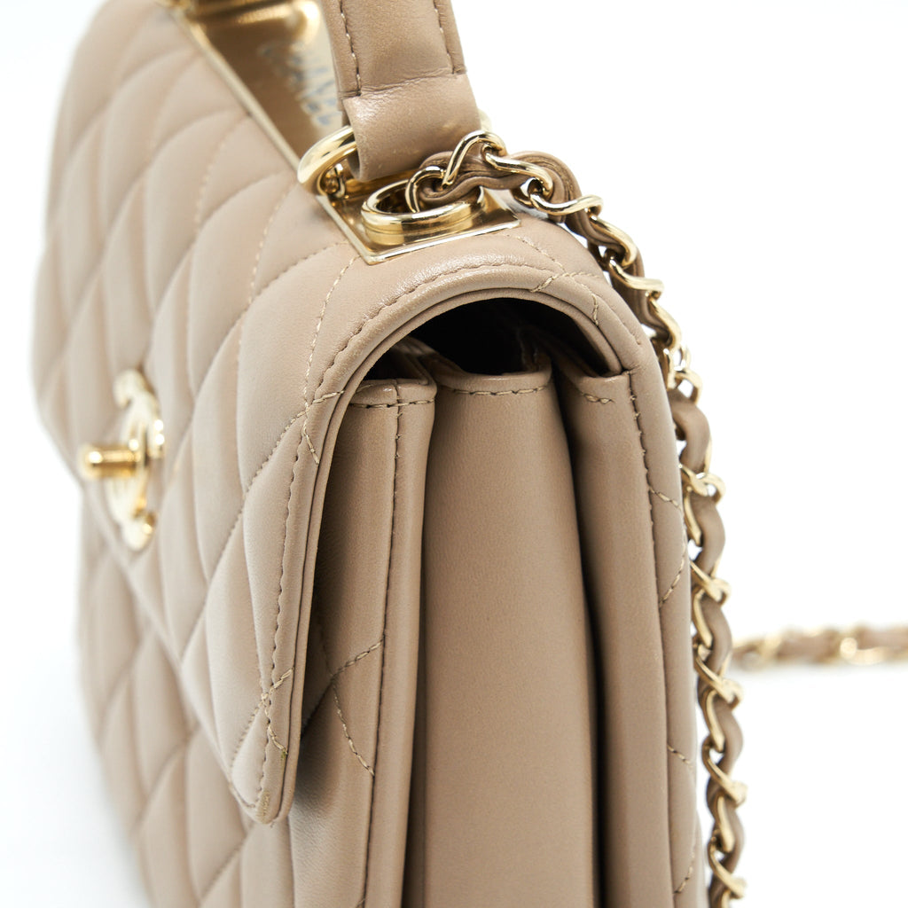 CHANEL TRENDY CC FLAP BAG LAMBSKIN BEIGE LGHW
