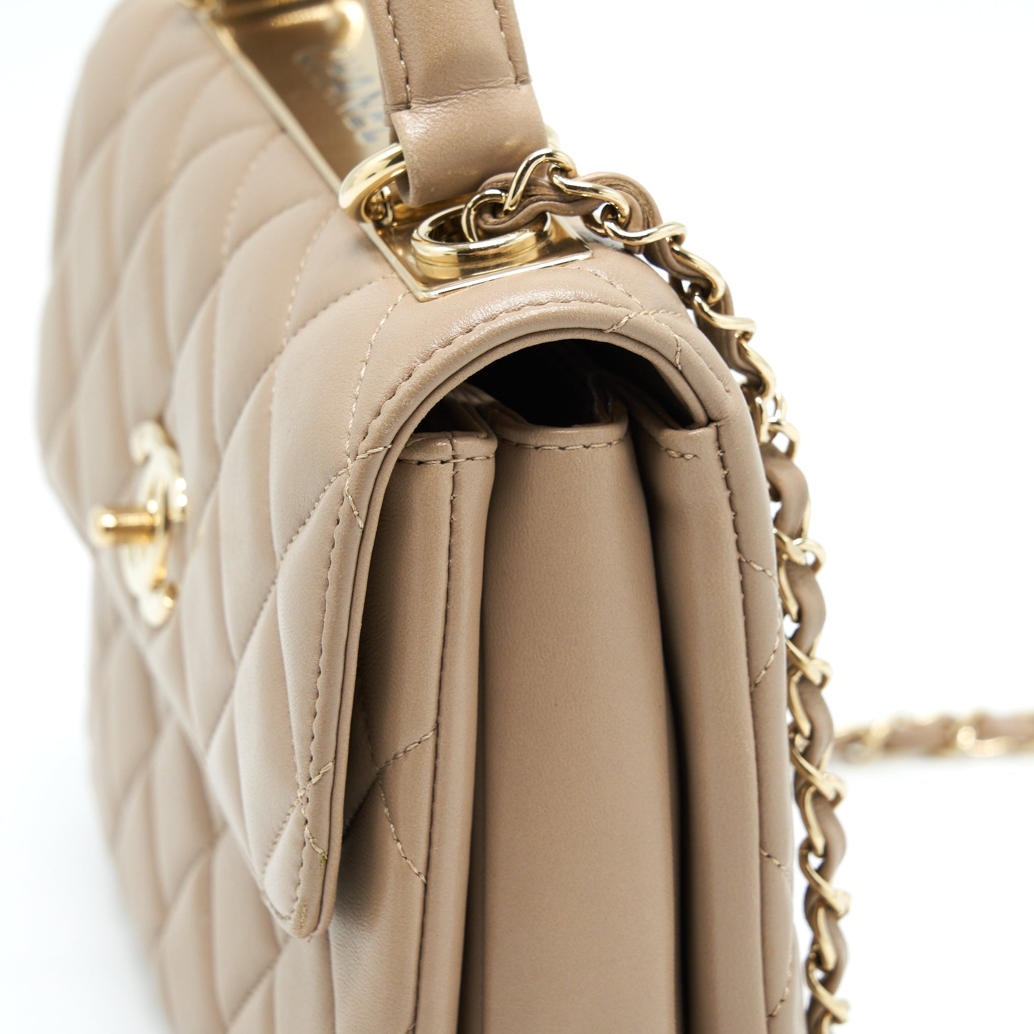 CHANEL TRENDY CC FLAP BAG LAMBSKIN BEIGE LGHW