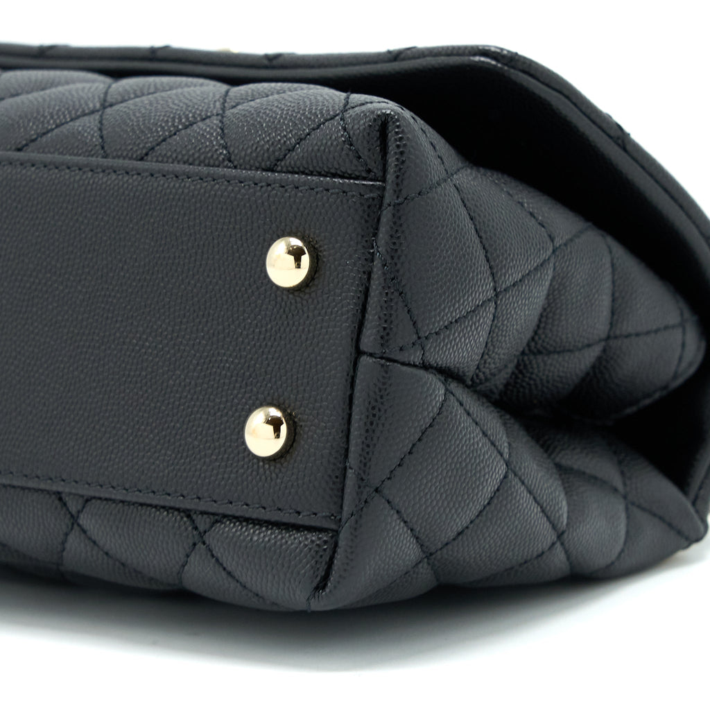 CHANEL SMALL COCO HANDLE CAVIAR BLACK LGHW