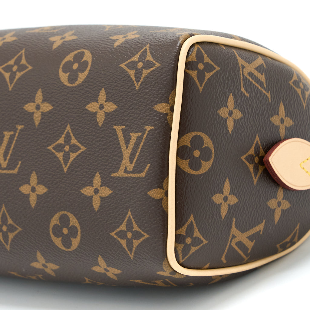LOUIS VUITTON SPEEDY BANDOULIERE 20 MONOGRAM CANVAS WITH FUCHSIA STRAP